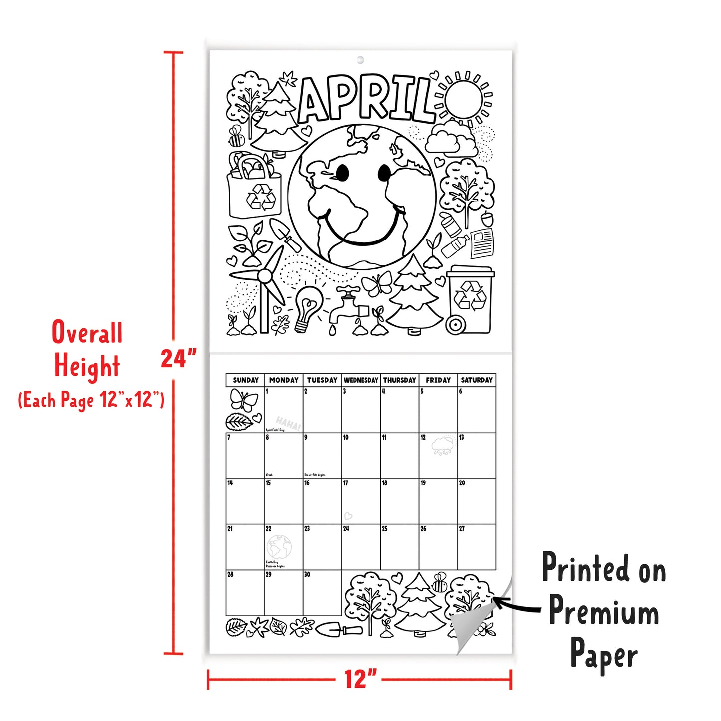 2024 Coloring Calendar for Kids