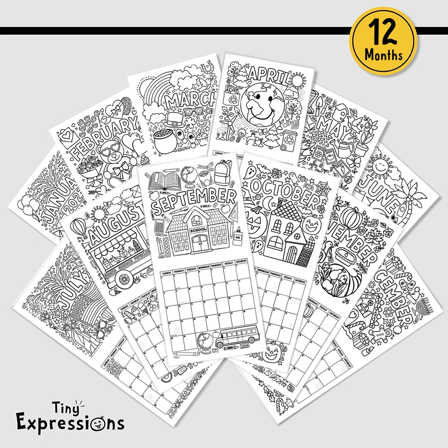 2024 Coloring Calendar for Kids