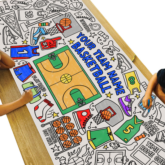 GIANT Personalized Basketball Coloring Banner