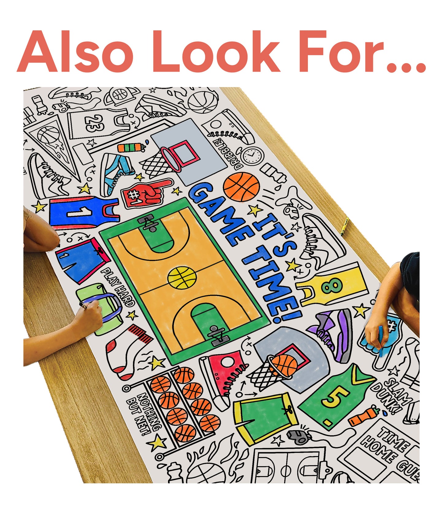 GIANT Personalized Basketball Coloring Banner