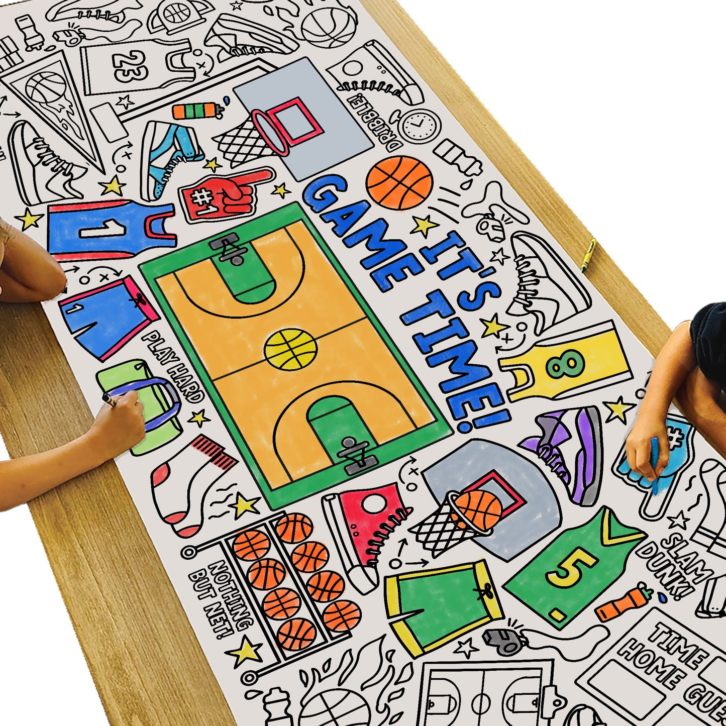 GIANT Basketball Coloring Poster