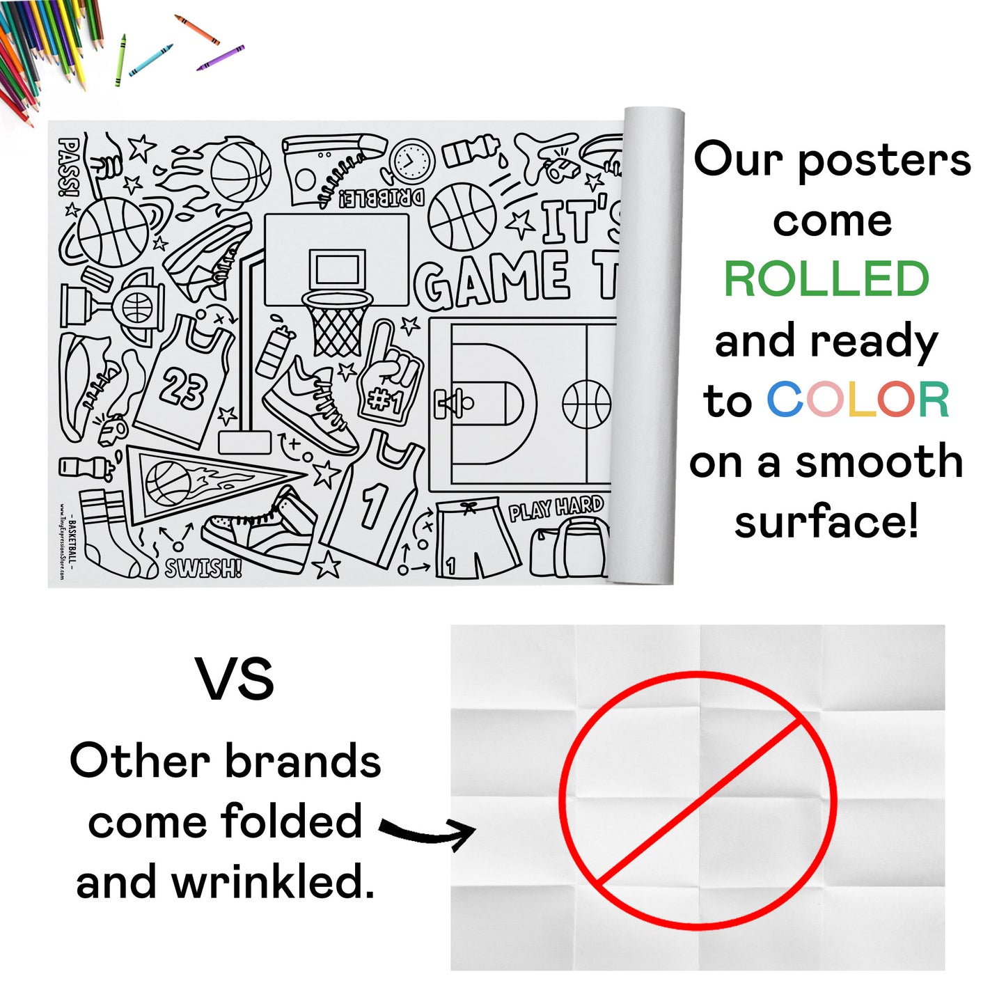 GIANT Basketball Coloring Poster