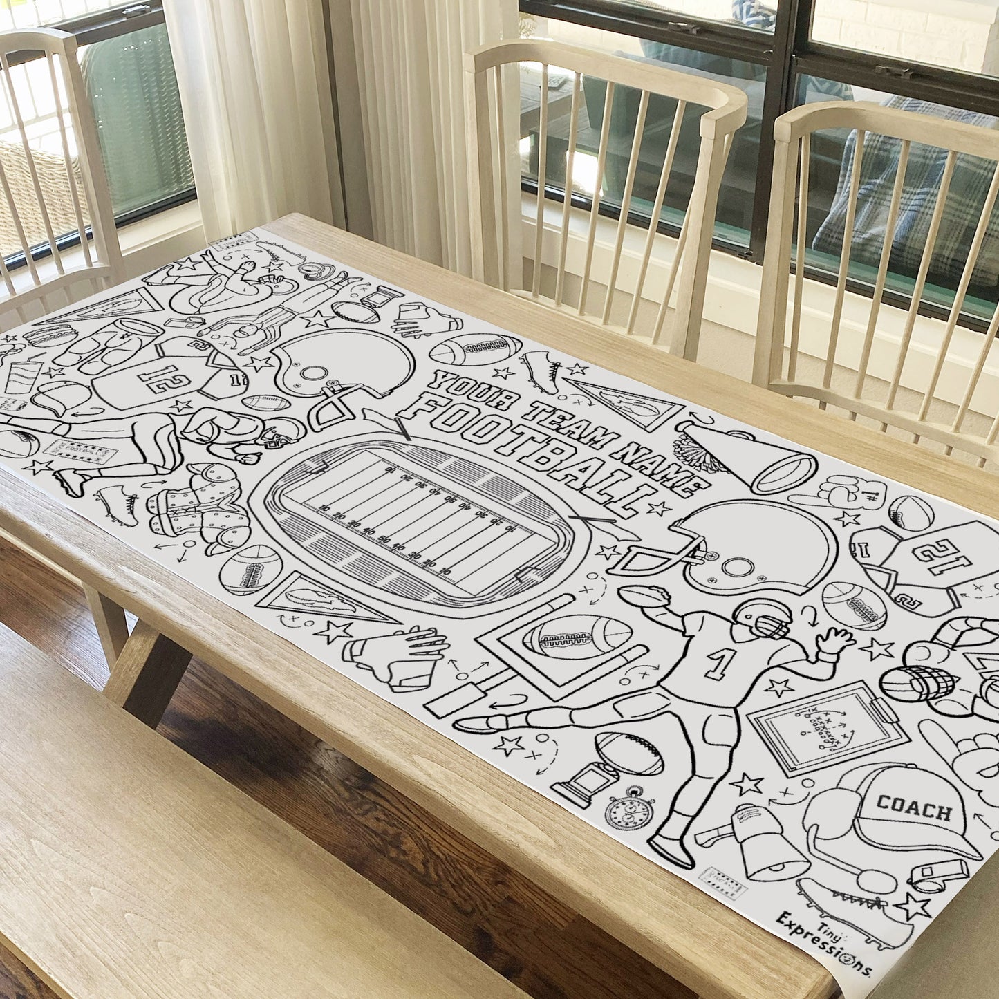 GIANT Personalized Football Coloring Banner
