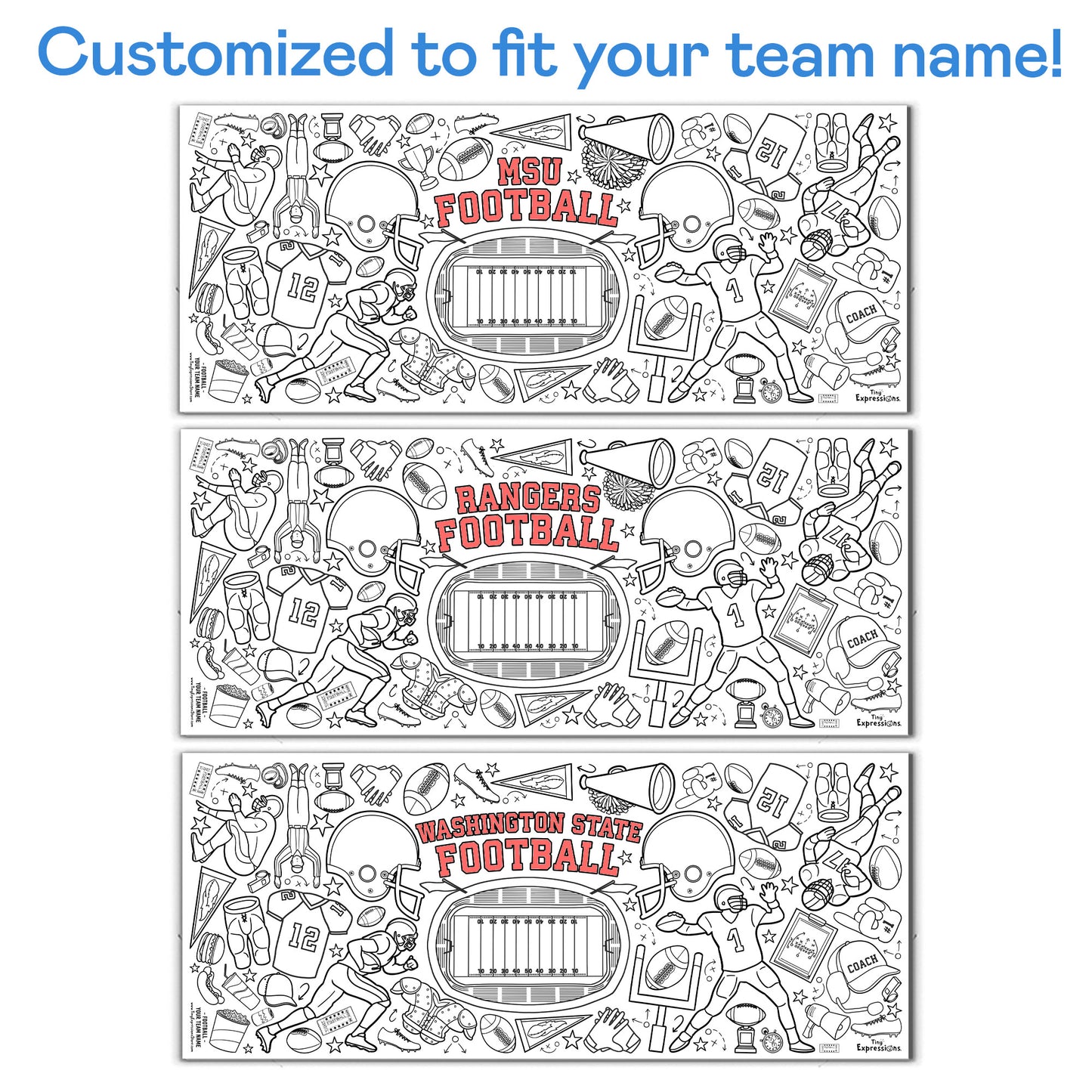 GIANT Personalized Football Coloring Banner