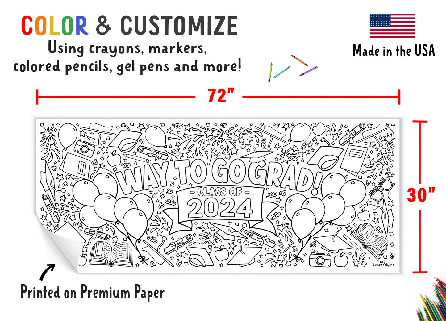 Giant Graduation Coloring Banner