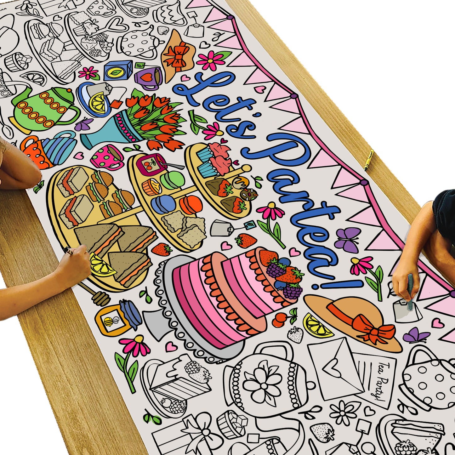 Giant Let's Partea Coloring Banner