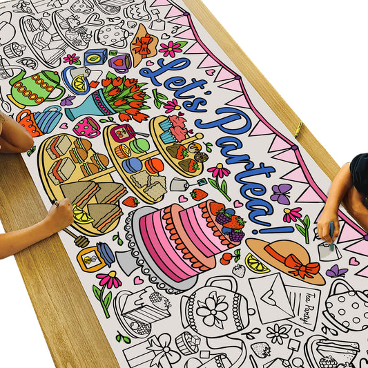Giant Let's Partea Coloring Banner