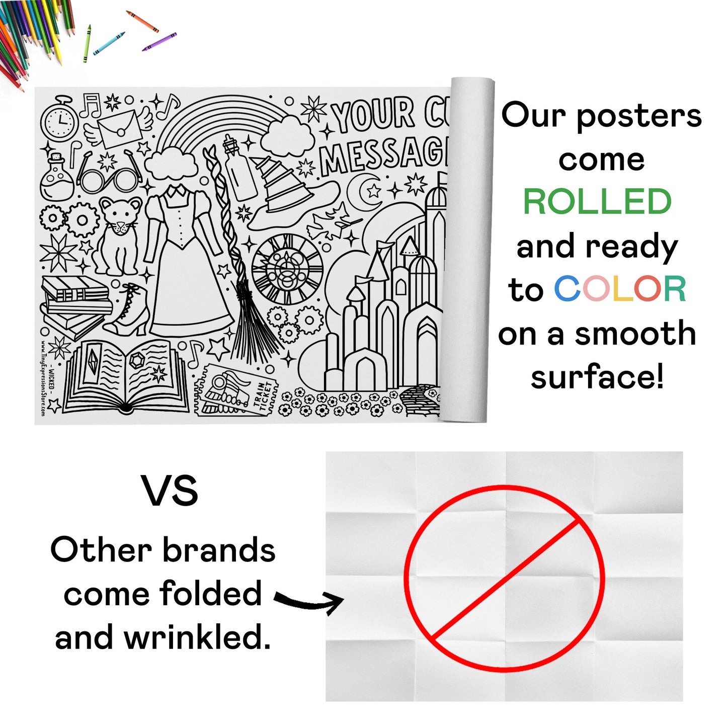 Giant Personalized Witch Friends Coloring Banner