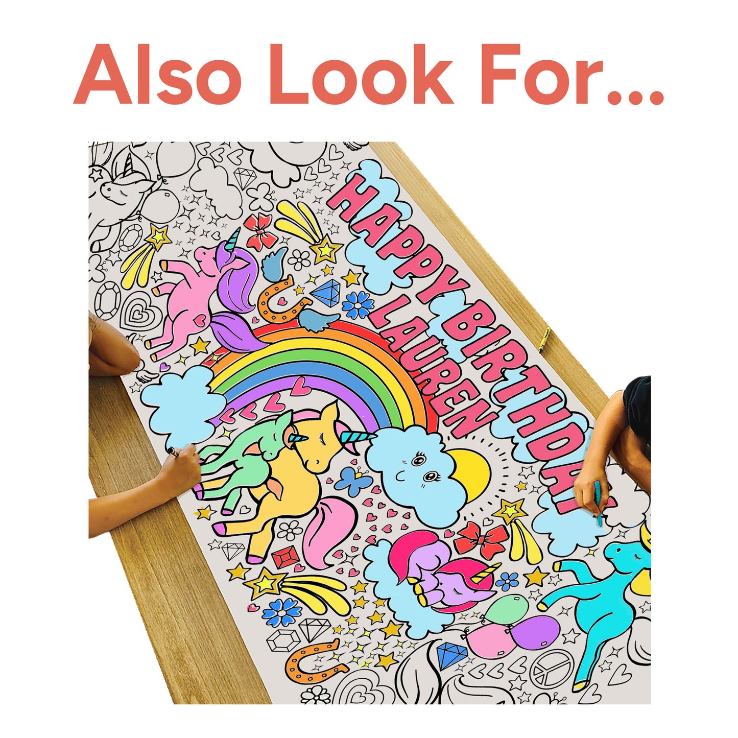 Giant Personalized Witch Friends Coloring Banner