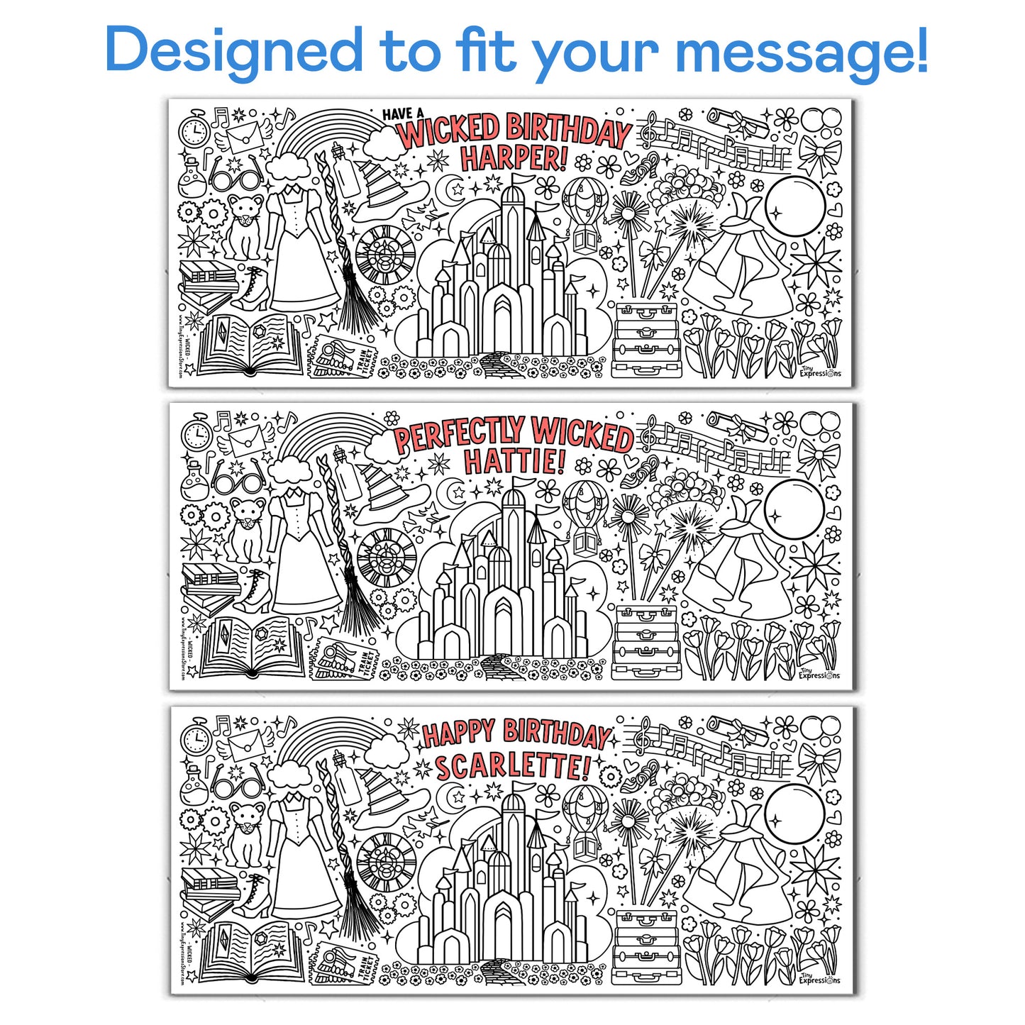 Giant Personalized Witch Friends Coloring Banner