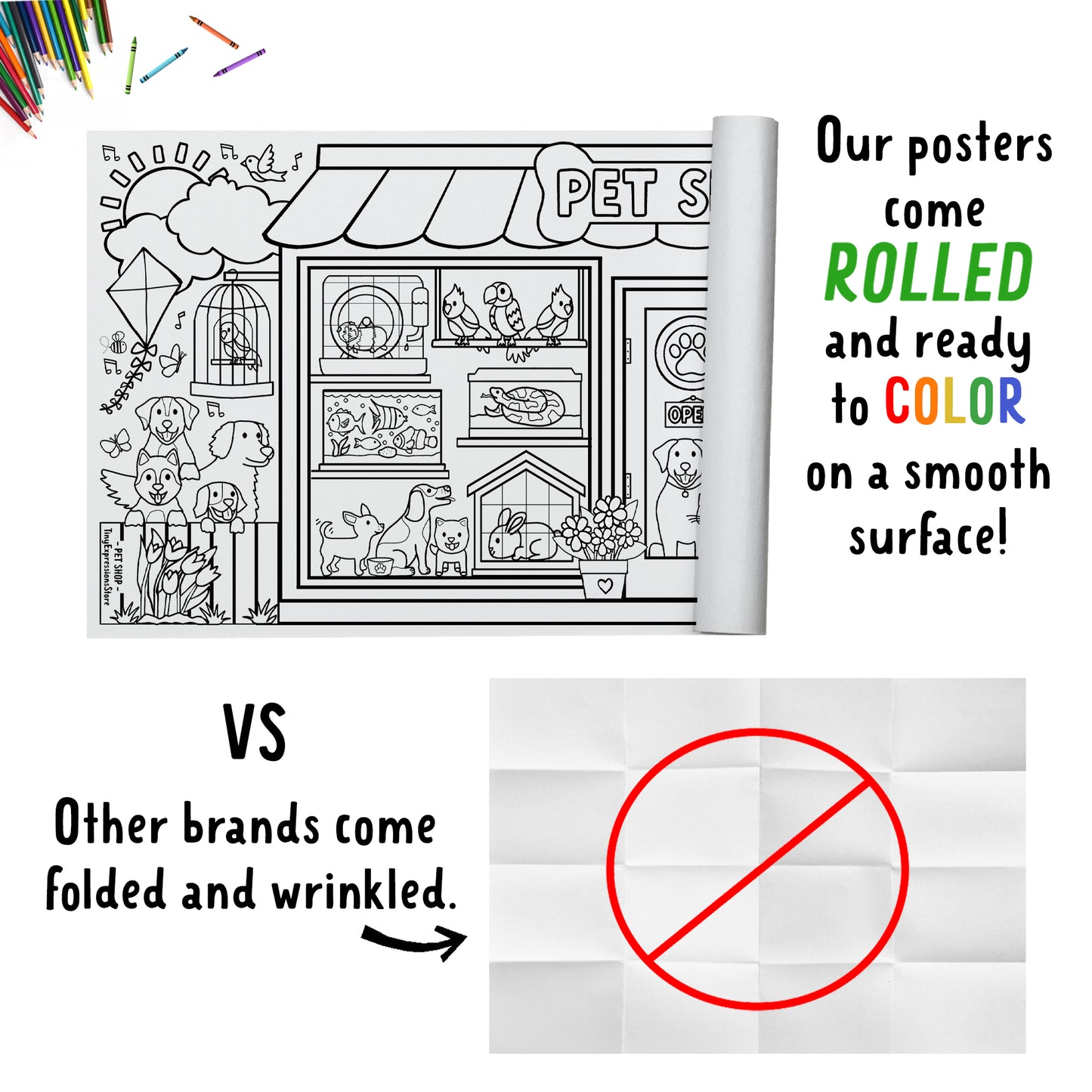 Giant Pet Shop Coloring Banner