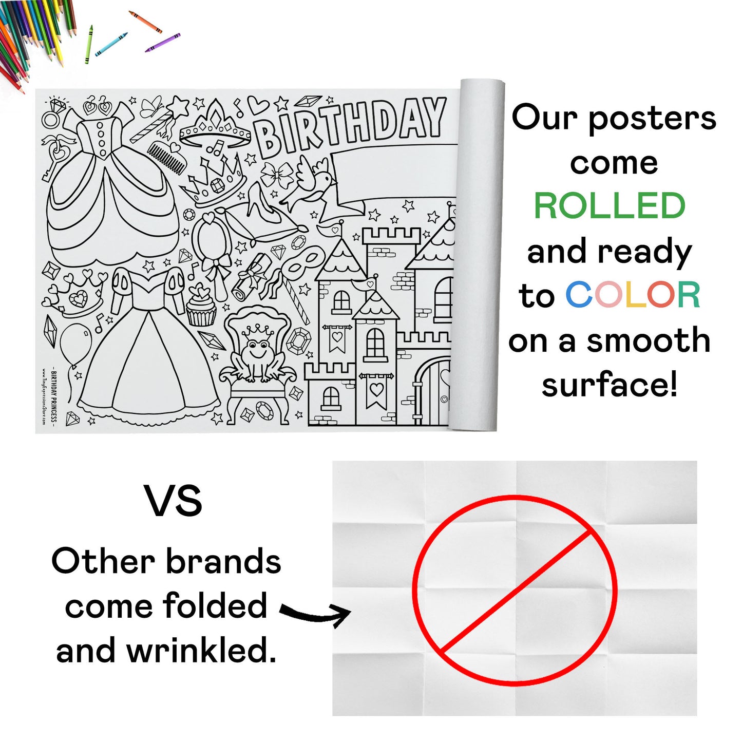 Giant Customizable Princess Coloring Banner