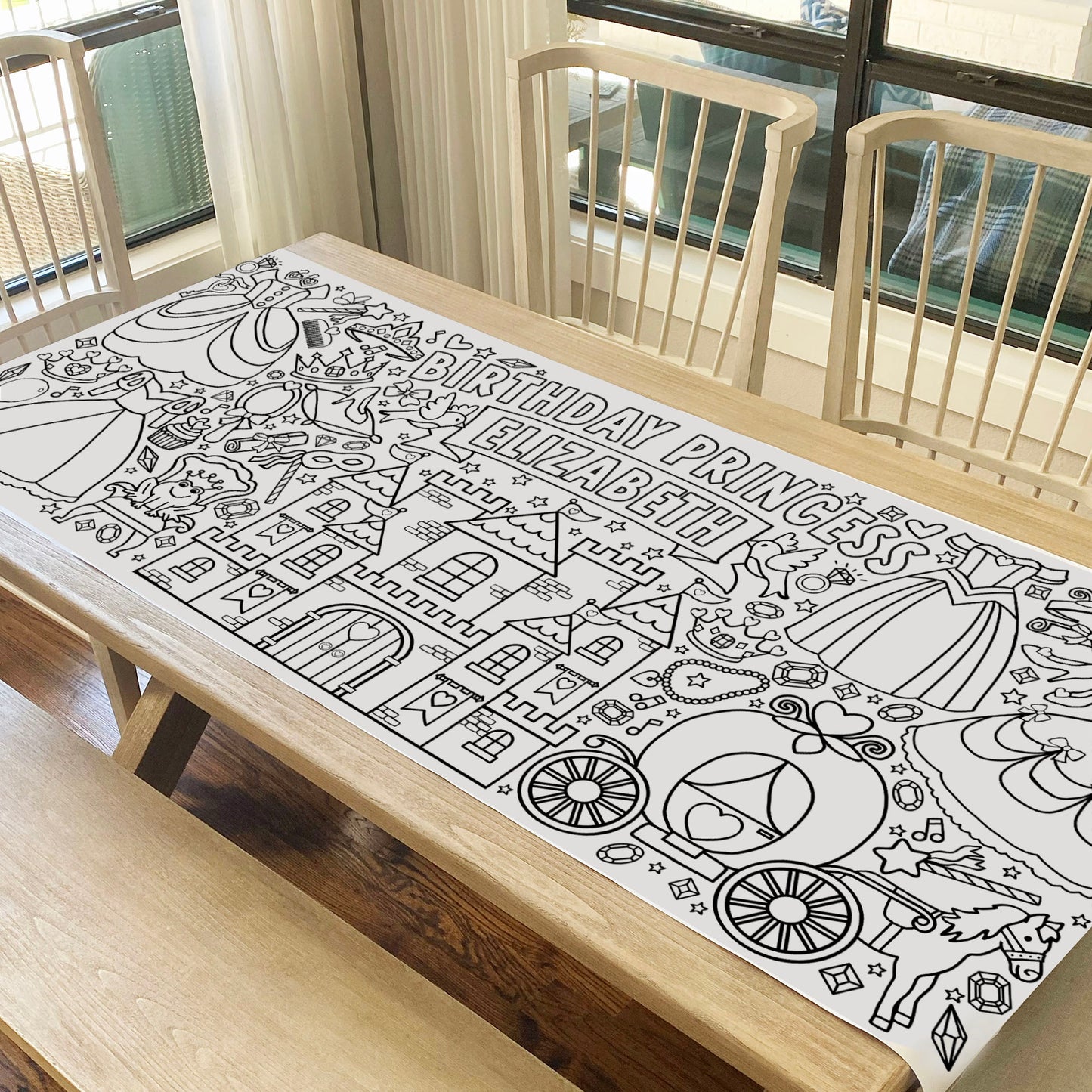 Giant Personalized Princess Coloring Banner