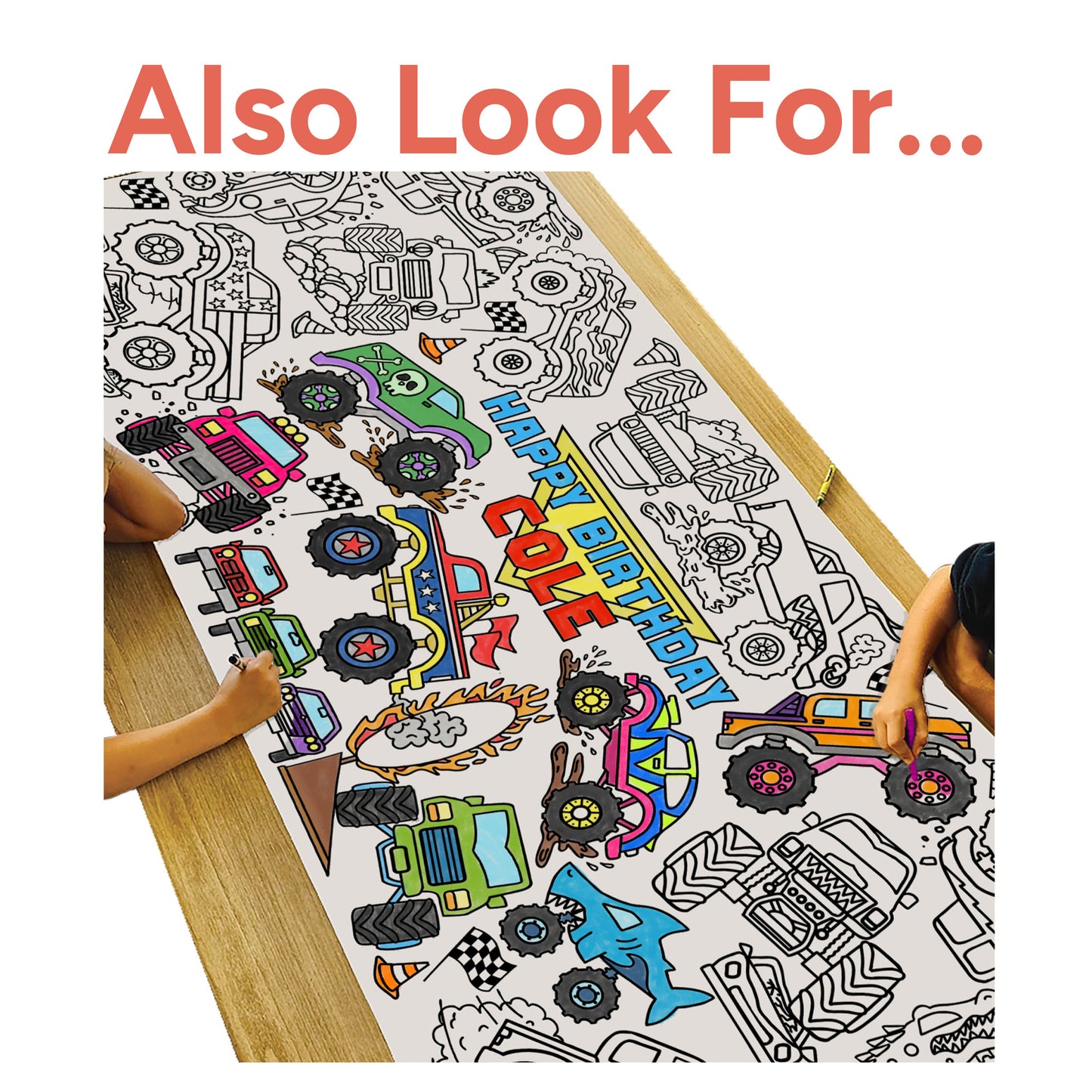 Giant Personalized Superhero Coloring Banner