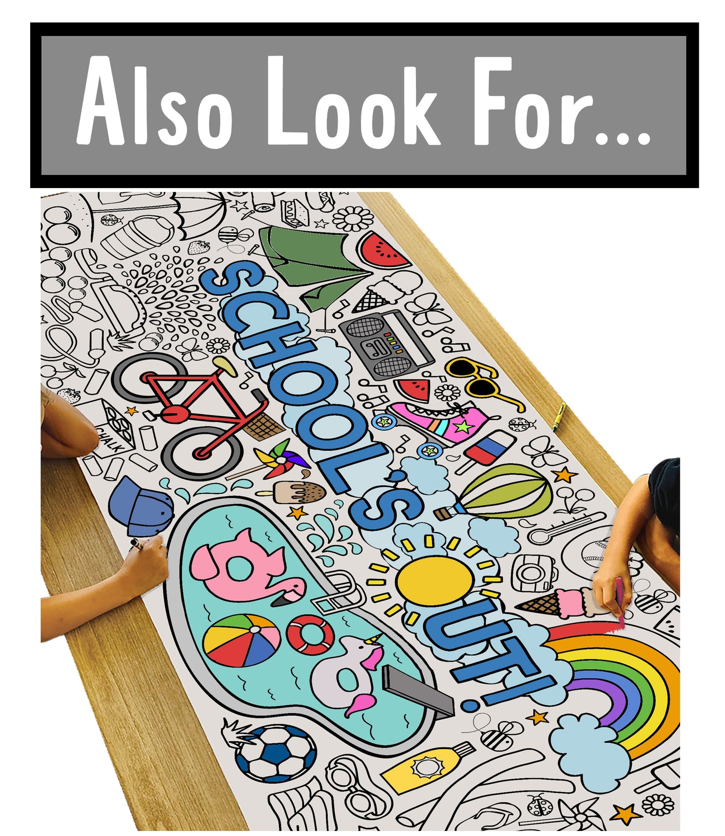 Summer Bucket List Coloring Poster