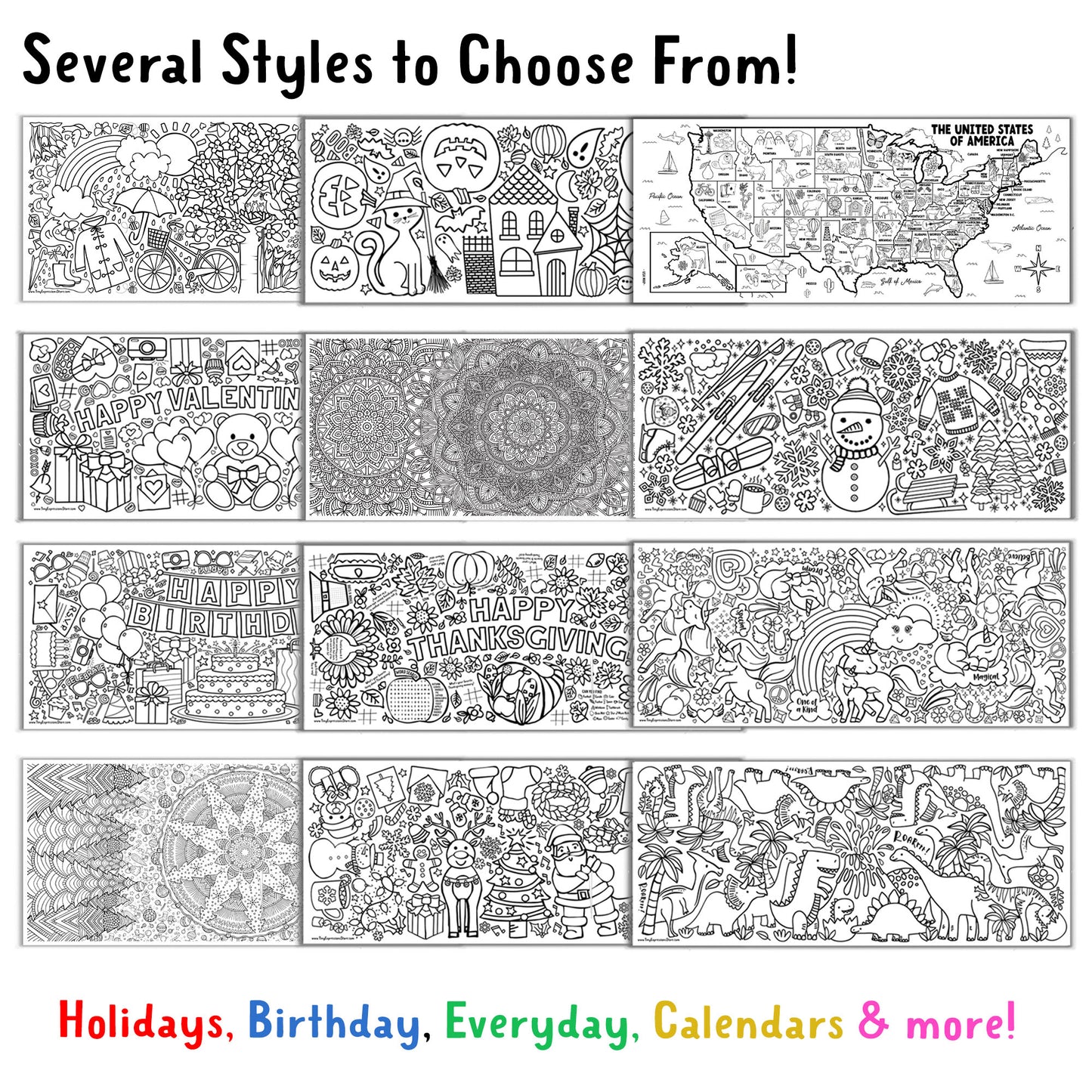 Giant Personalized Tea Party Coloring Banner