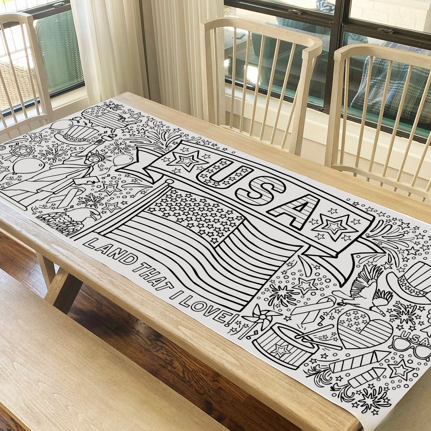 Giant USA Patriotic Coloring Banner