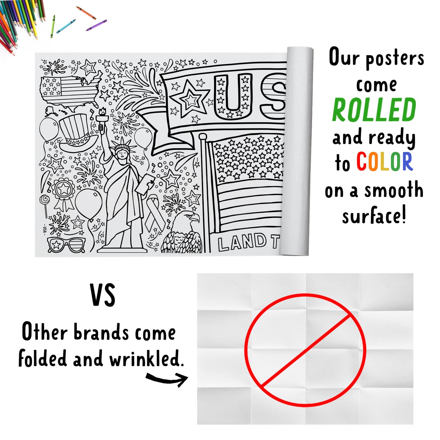 Giant USA Patriotic Coloring Banner