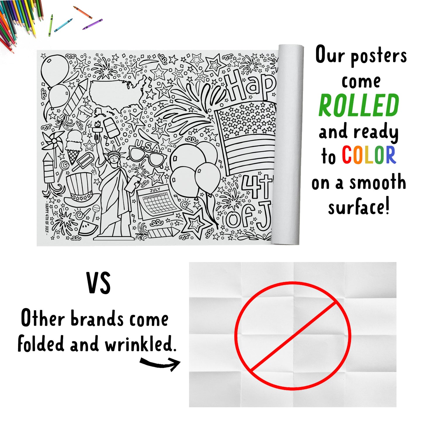 Giant 4th of July Coloring Banner