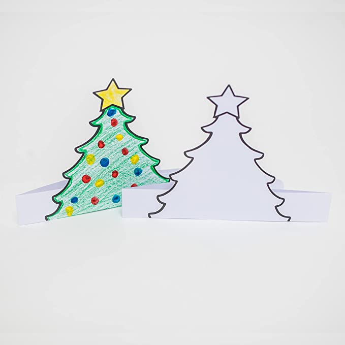 Christmas Coloring Crowns (12 Crowns)