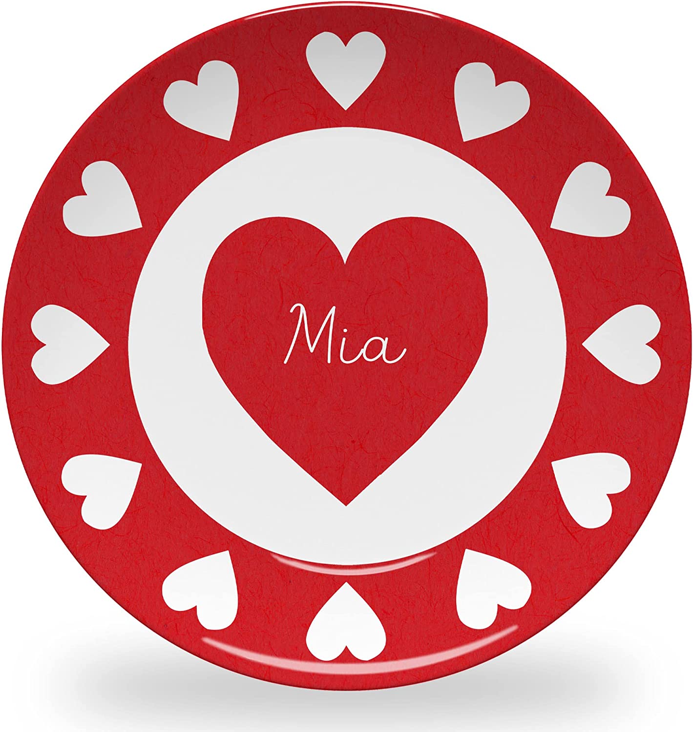Personalized Red Valentine's Day Plate