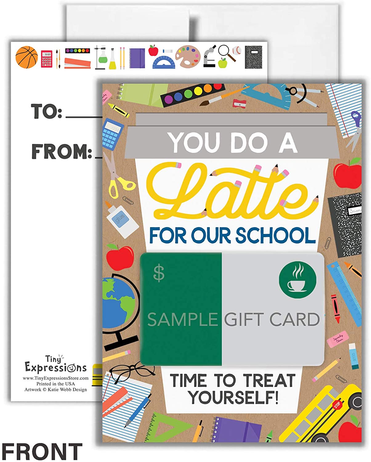 Teacher Appreciation Coffee Gift Card Holders (4 Pack)