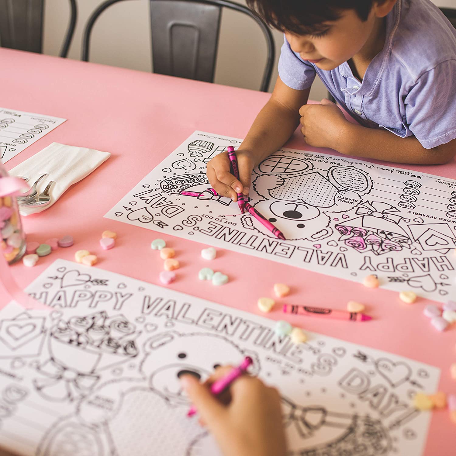 Valentine's Day Coloring Placemats