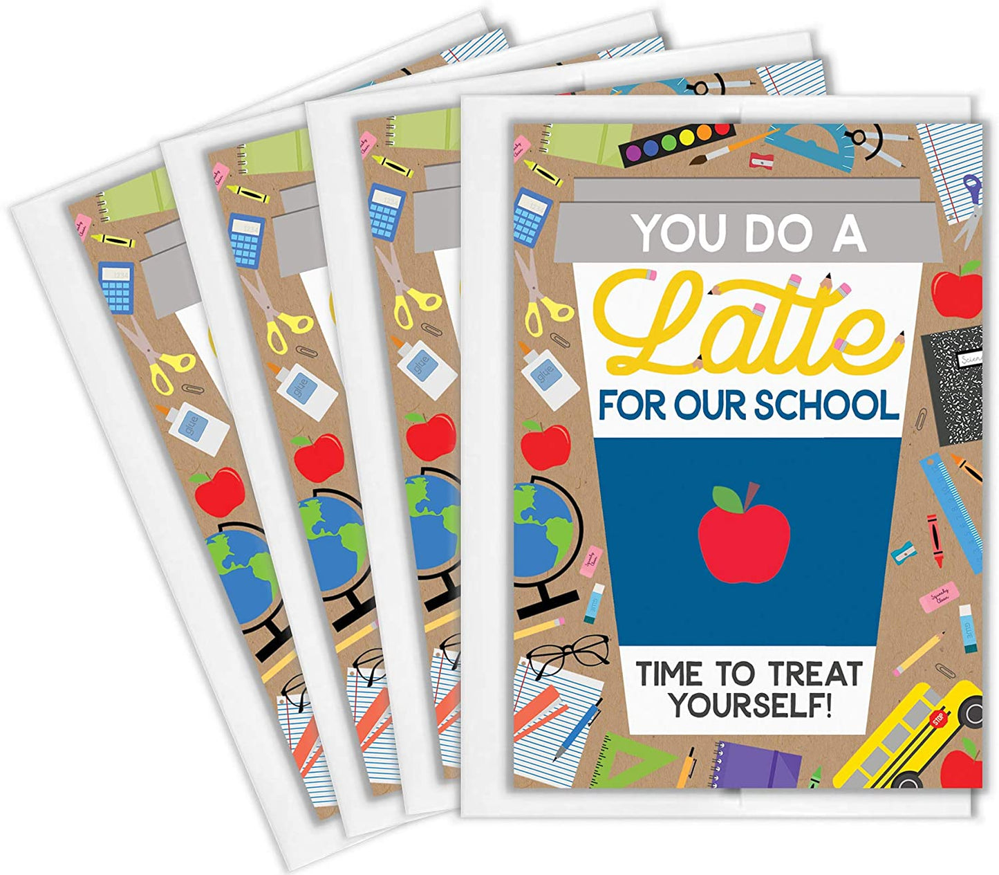 Teacher Appreciation Coffee Gift Card Holders (4 Pack)
