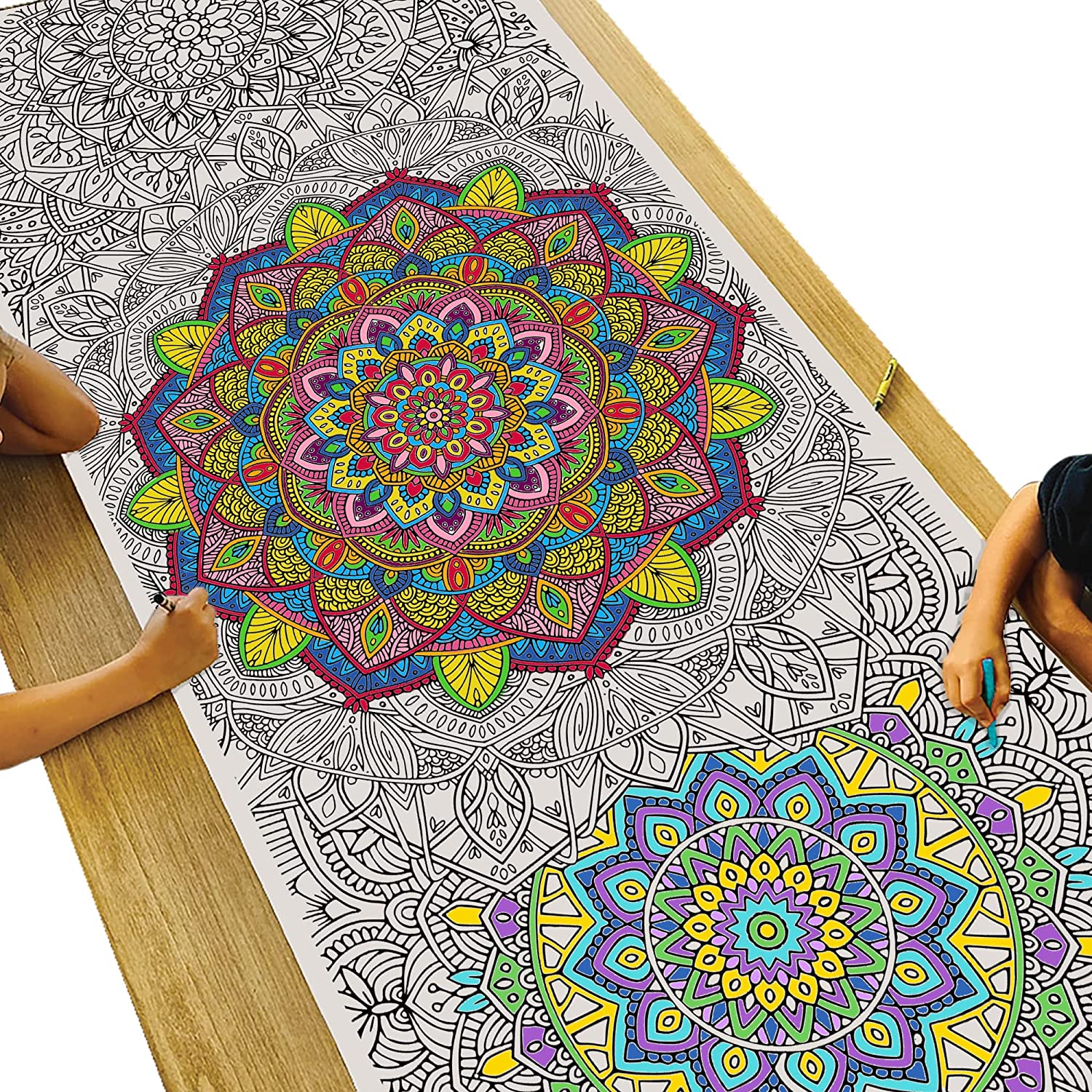 Easy Adult Coloring Books: Large Print Mandala Designs Coloring