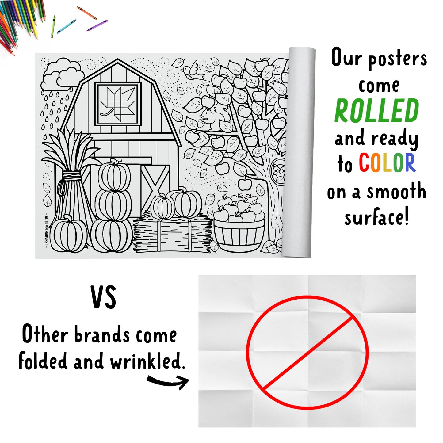 Giant Autumn Harvest Coloring Banner