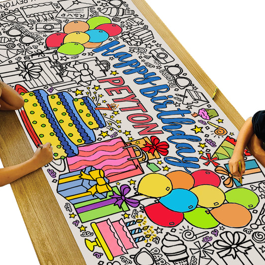 Giant Personalized Birthday Coloring Banner