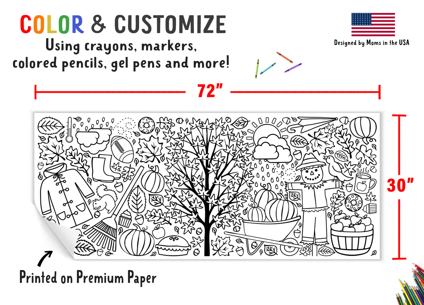 Giant Fall Coloring Banner