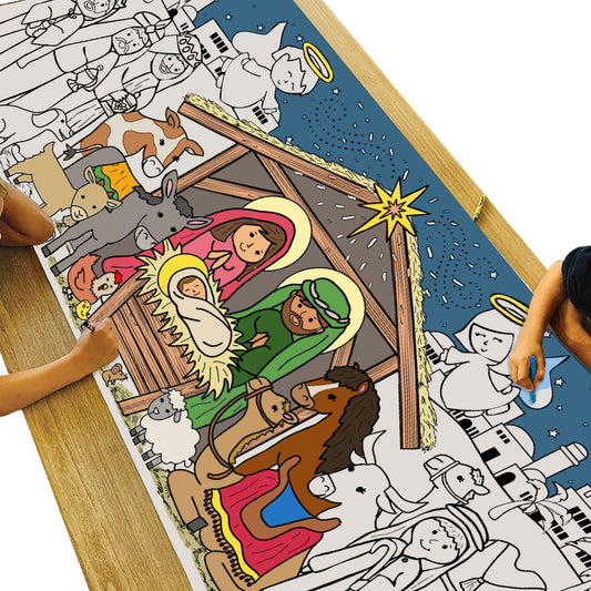 Giant Christmas Nativity Coloring Banner