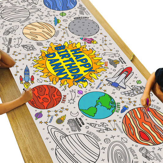 Giant Personalized Outer Space Coloring Banner