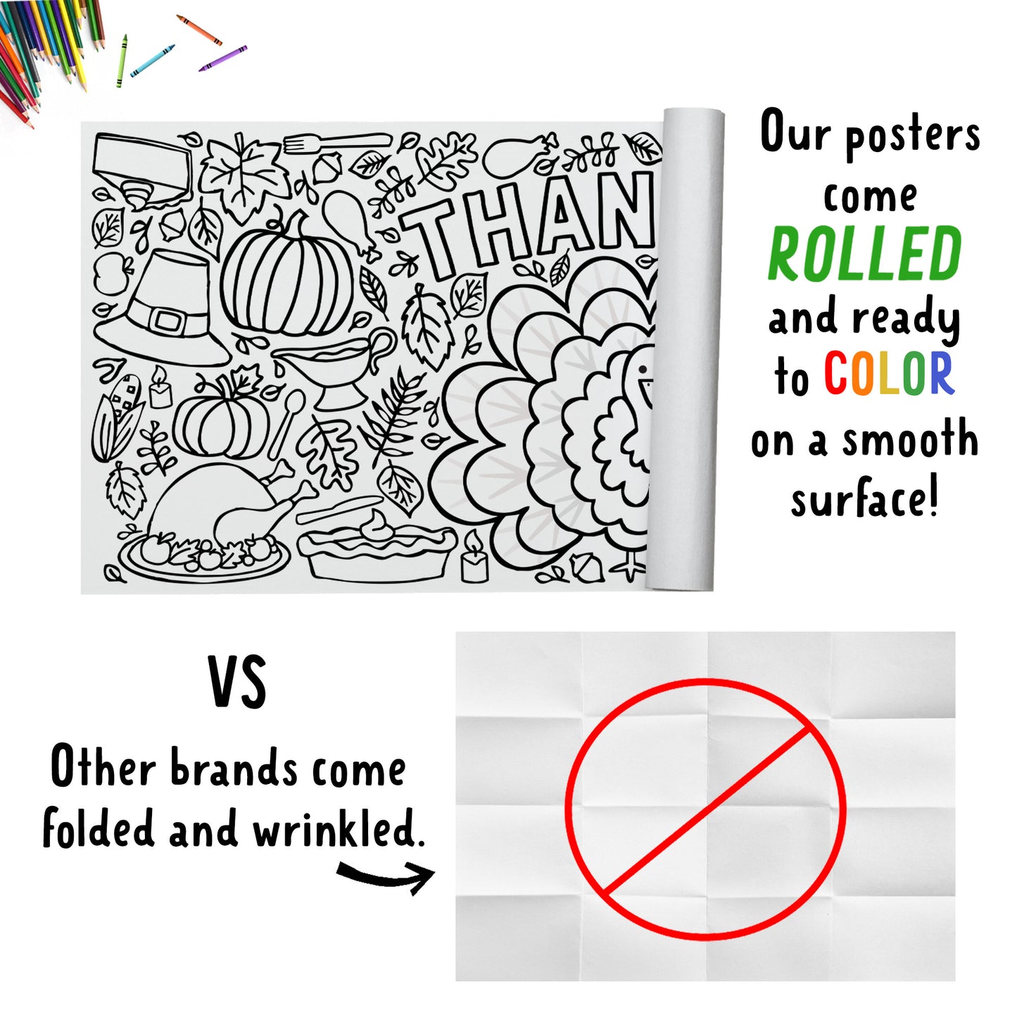 Giant Thankful Coloring Banner