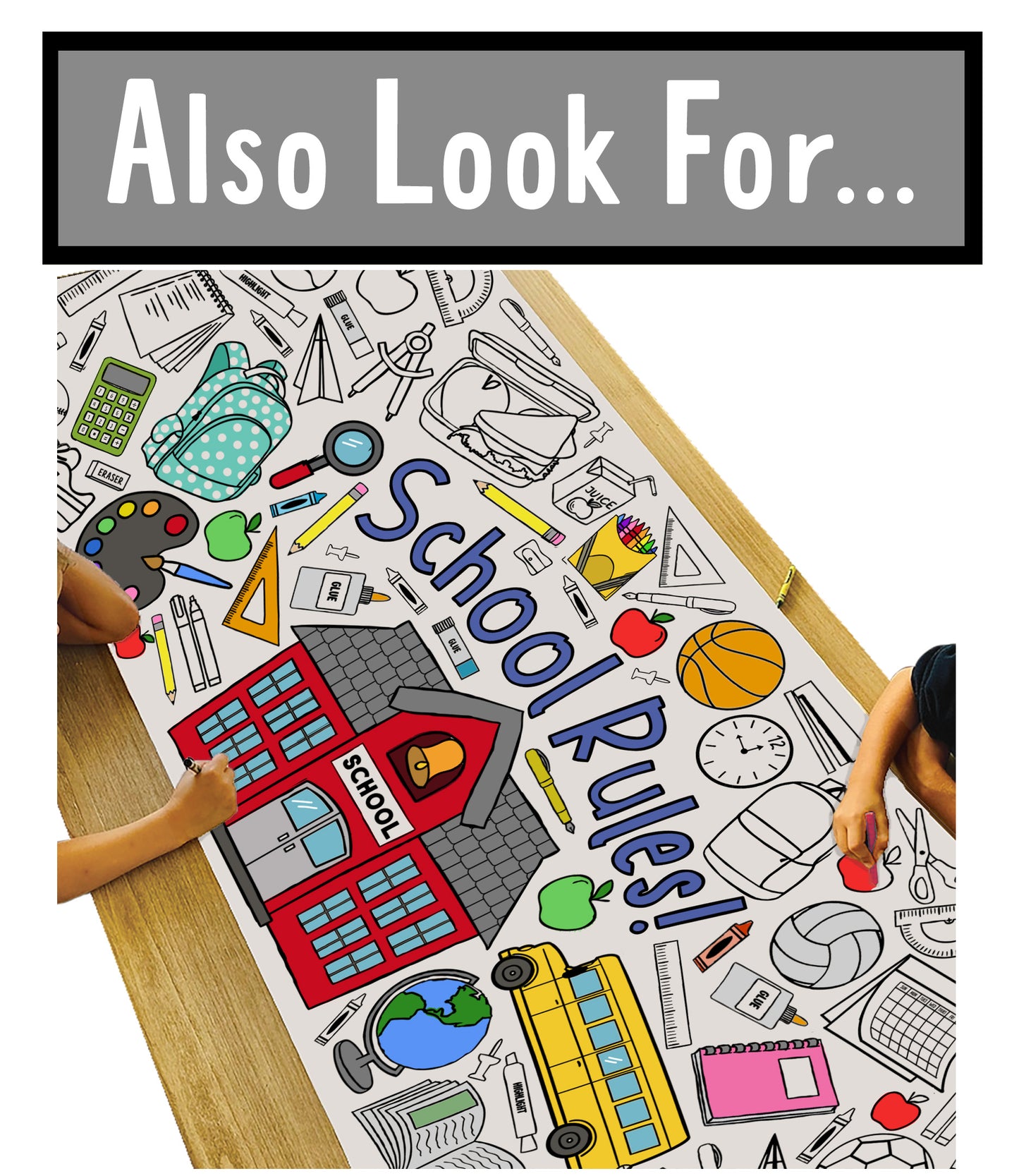 Giant School's Out Coloring Banner