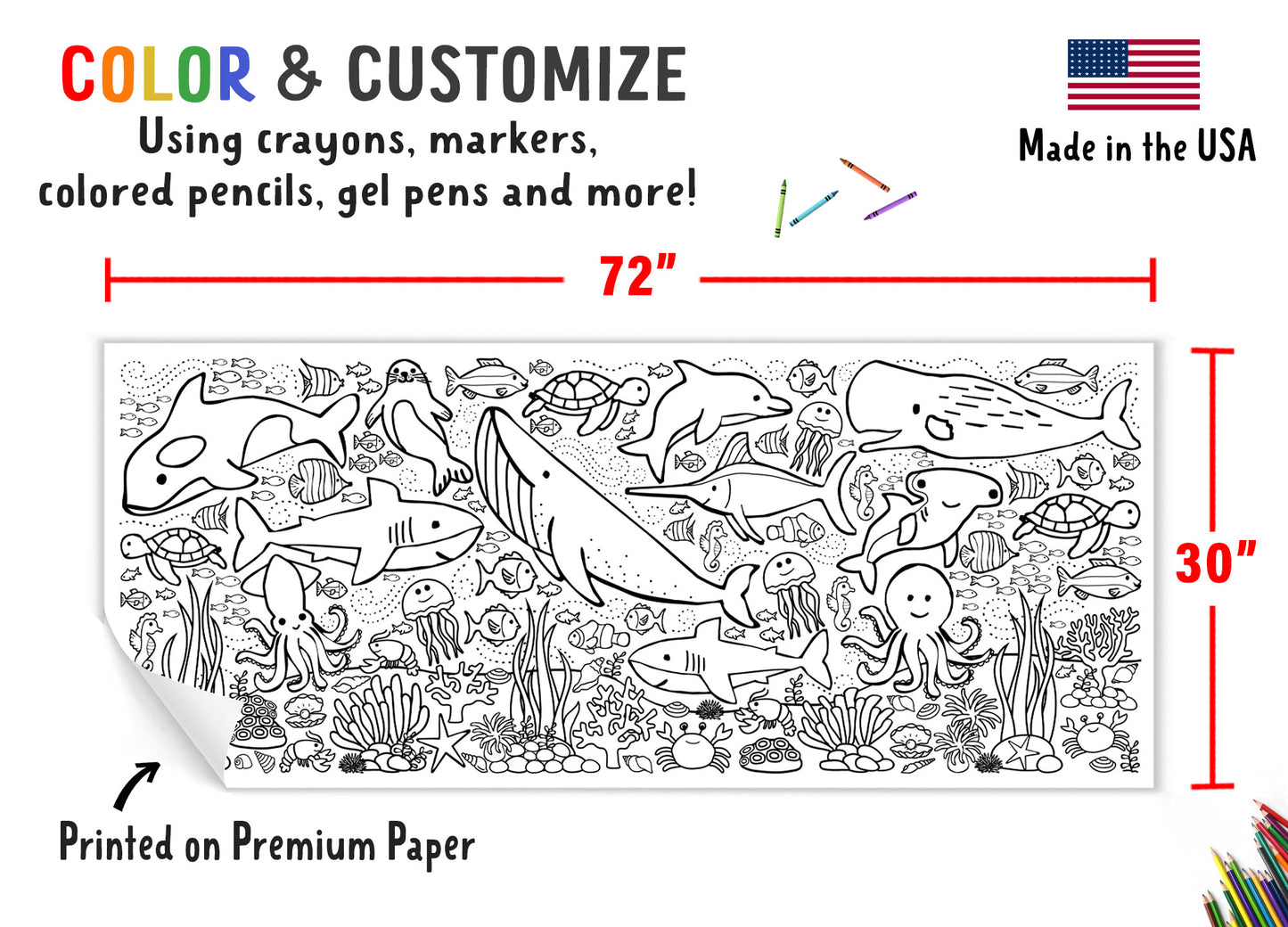 Giant Under the Sea Coloring Banner