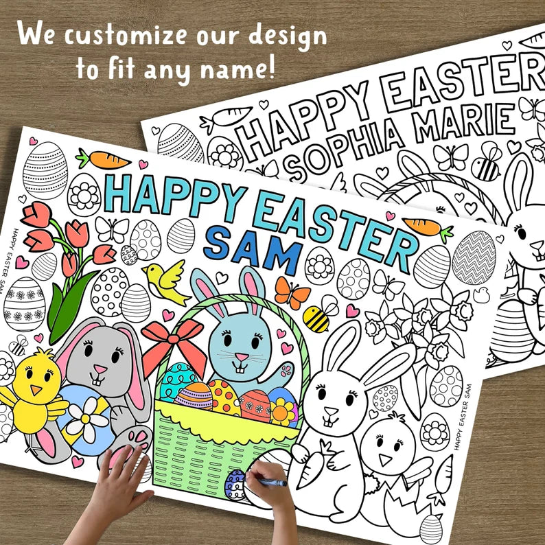 Personalized Easter Coloring Poster