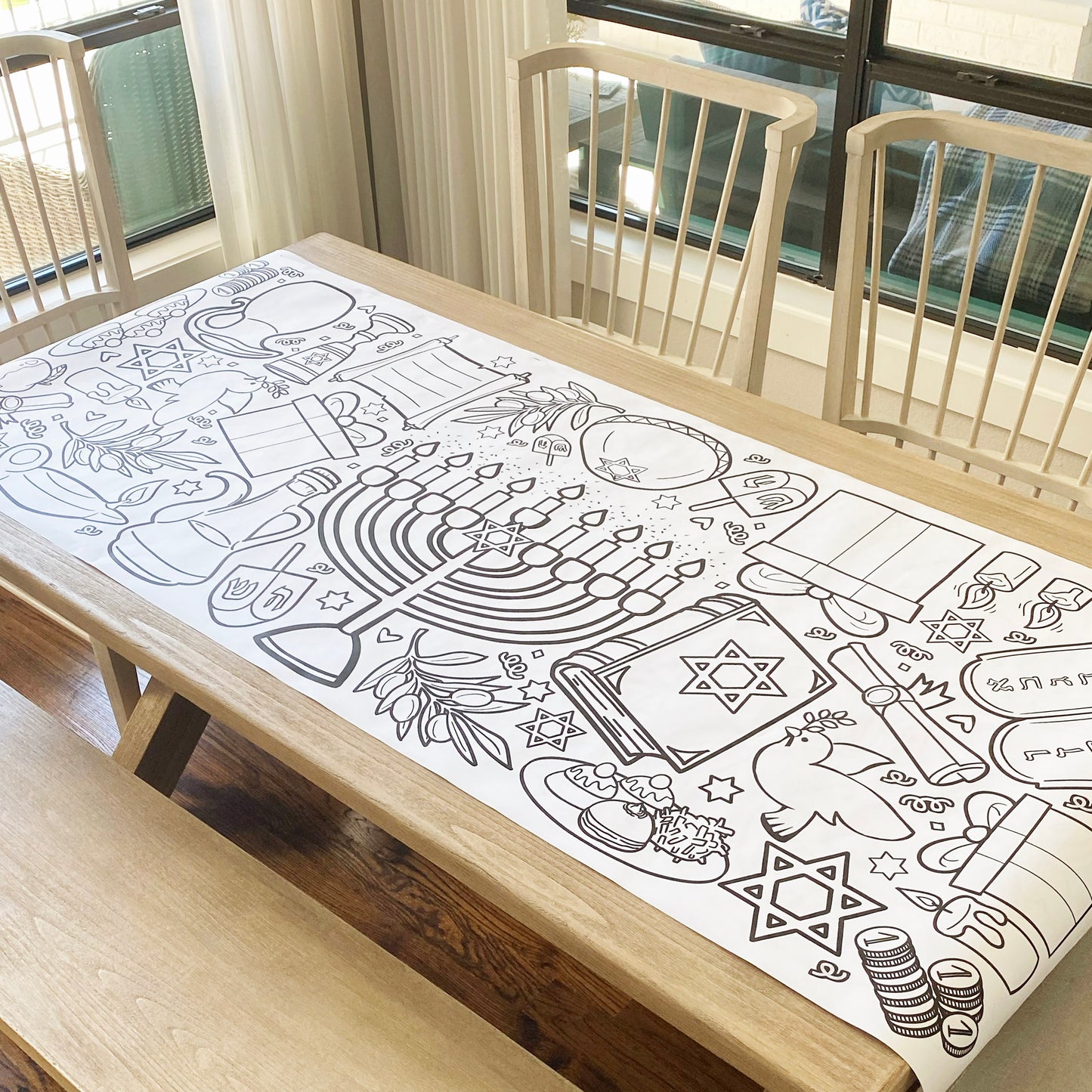 Giant Hanukkah Coloring Banner