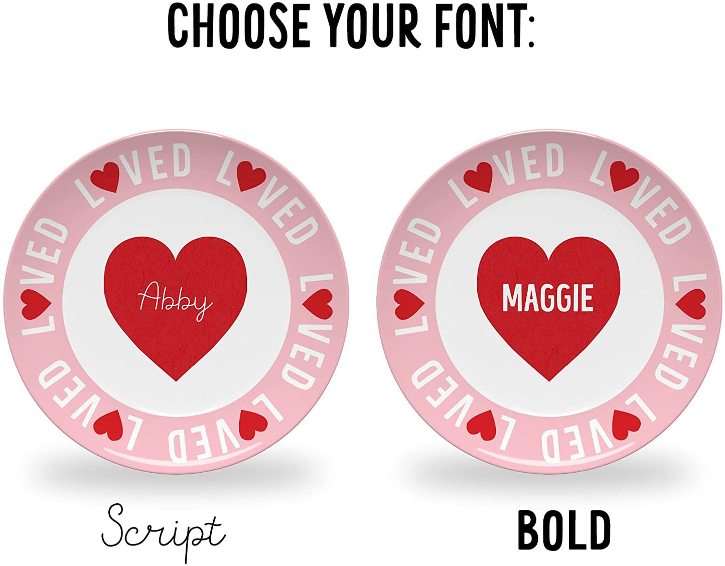 Personalized Valentine's Day Plate fonts