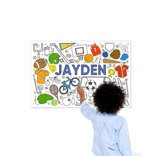 Personalized Sports Coloring Poster