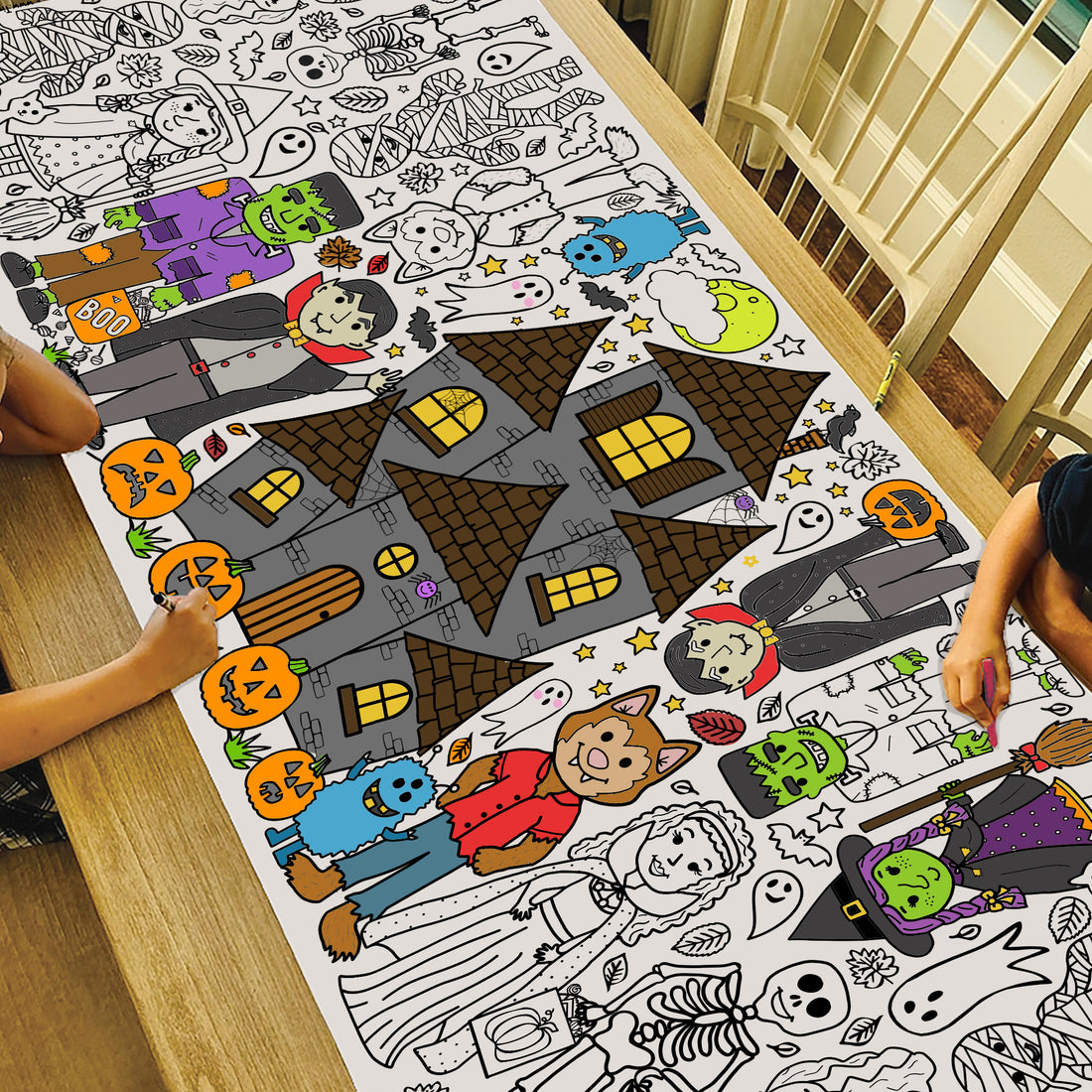 monster mash halloween giant coloring banner for kids