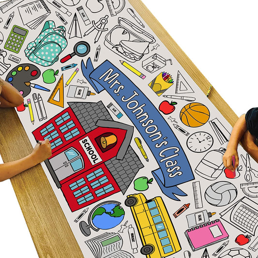 Giant Customized Back To School Coloring Banner