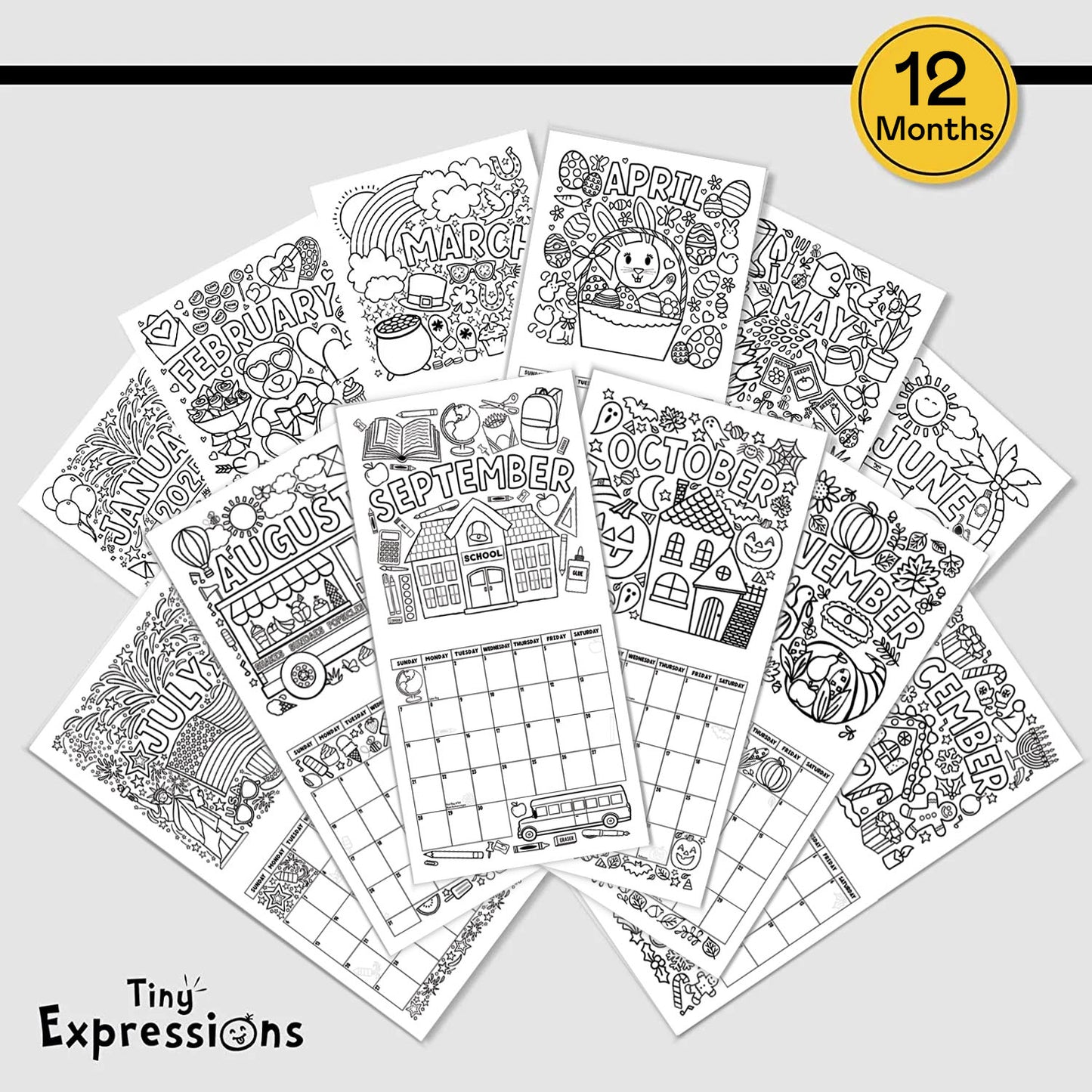 2025 Inspirational Kids Coloring Calendar