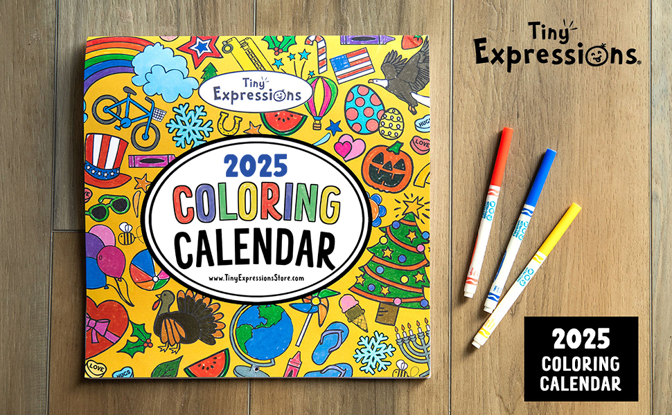 2025 Coloring Calendar for Kids Tiny Expressions
