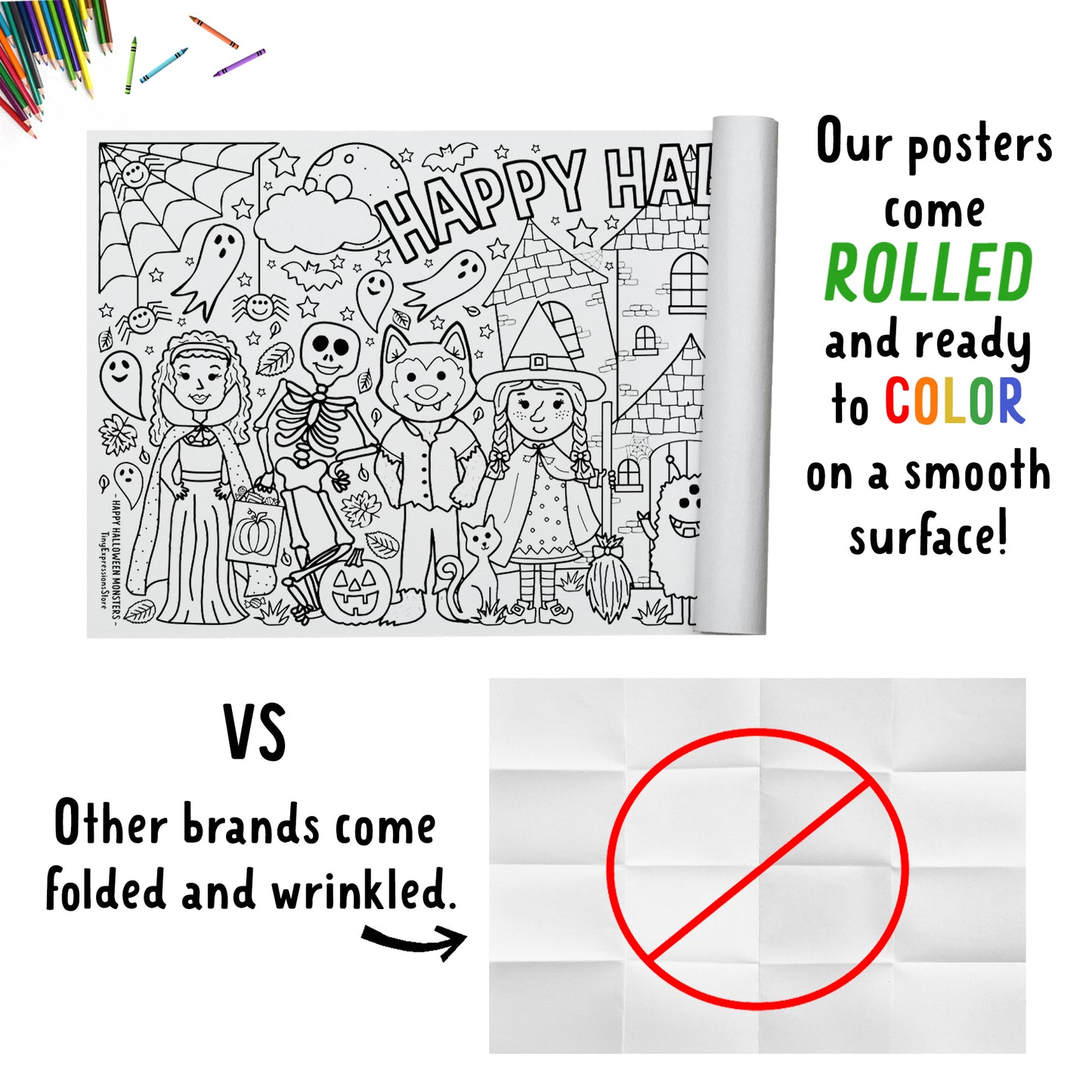 Giant Halloween Monster Coloring Banner