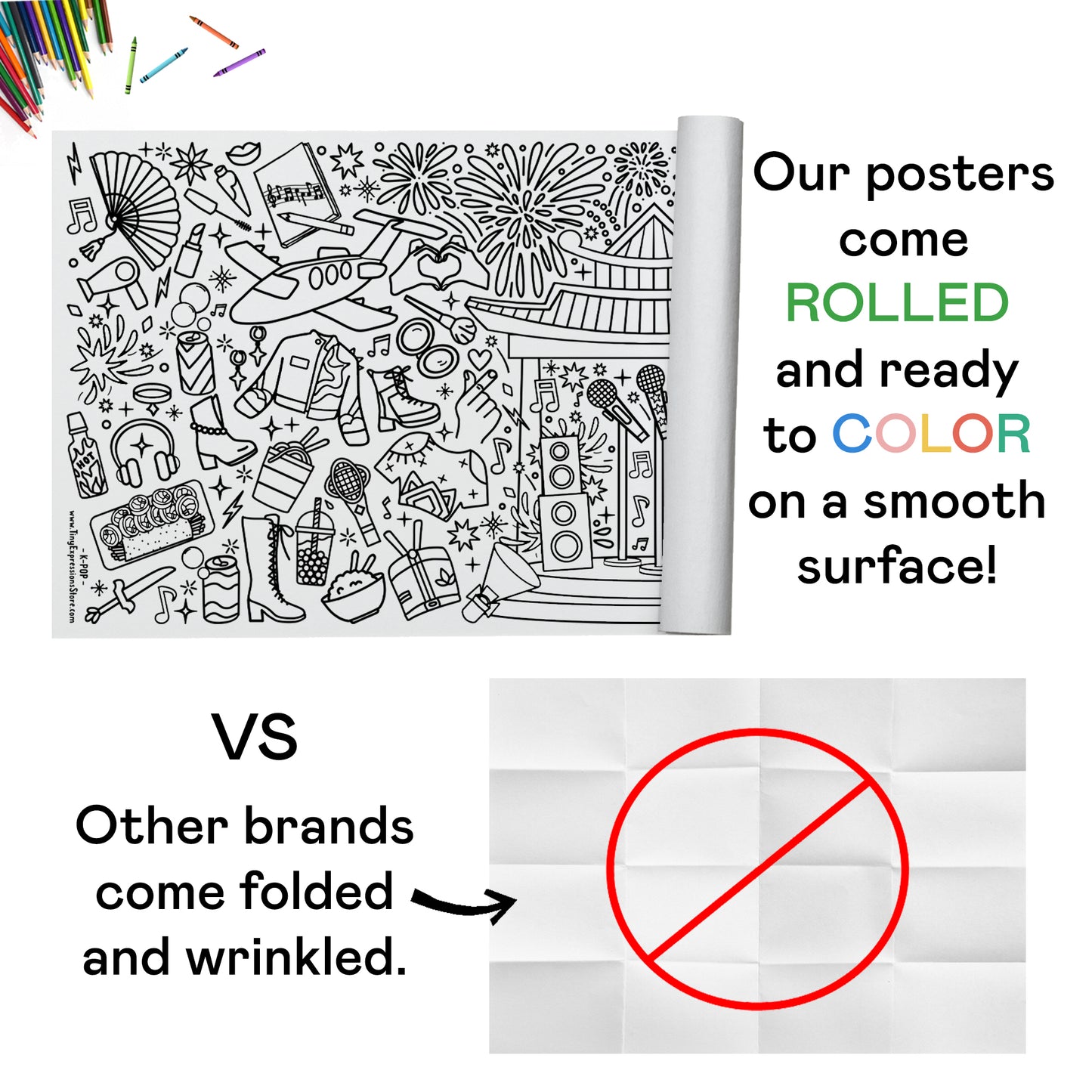 Giant K-Pop Coloring Banner