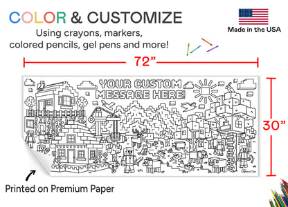 Giant Personalized Mine Blocks Coloring Banner