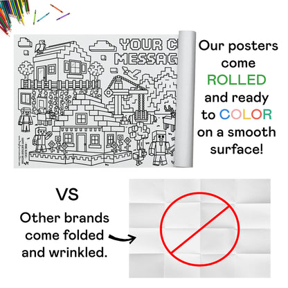 Giant Personalized Mine Blocks Coloring Banner