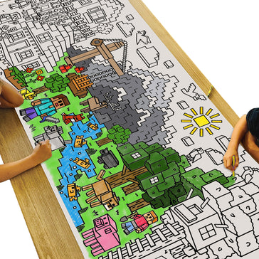 Giant Mine Blocks Coloring Banner